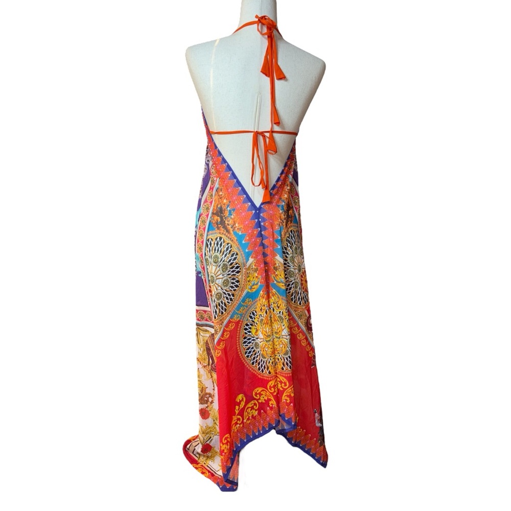 Y2K Touch Express Multicolor Backless Dress NOS